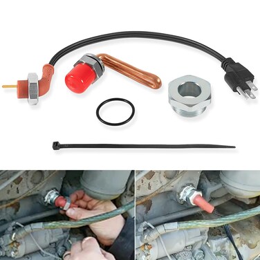 DZ102076 Engine Coolant Heater Kit with Power Cord Fits for John Deere Tractors   Compatible with RE227949, DZ102076   Fits Models 2550, 2350, 2555, 2355,and More