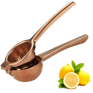 SHIKORI Lemon Squeezer, Large Heavy Duty Handhelp Juicer for Lemon, Stainless Steel Hand Press Citrus Juicer, Lime Squeezer Bar Tool, Manual Citrus Press (Rose Gold)