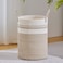 VIPOSCO Large Laundry Hamper, Tall Woven Rope Storage Basket for Blanket, Toys, Dirty Clothes in Living Room, Bathroom, Bedroom - 58L Brown &amp; White