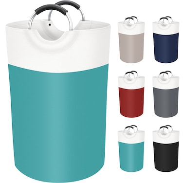 BlissTotes Laundry Basket, Laundry Hamper, Collapsible Laundry Baskets, Dirty Clothes Hamper, Waterproof Laundry Basket with Foam Protected Aluminum Handles for College Dorm, Family 75L (Green)