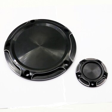 Black Derby Cover and Timer Timing Engine Cover for Harley Road King Dyna Softail Electra Glide 1996-2013 CNC-01