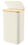 Slim Laundry Hamper with Lid - 60L Narrow Laundry Hamper with Lid, Dirty Clothes Hamper Small Hampers for Small Space, Slim Laundry Basket with Bamboo Handle (Beige)