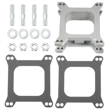 uxcell Carb Spacers 2" Tall Aluminum Alloy Open 4 Brl Square Flange Carb Carburetor Spacer with Gasket for Edelbrock 1 Set
