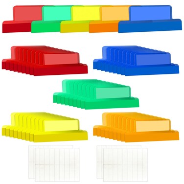 2 Inch Insertable Self-Adhesive Tabs with Printable Inserts Bible Tabs Plastic Index Tabs for Notebooks File Tabs Self Adhesive Clear Sticky Tabs Adhesive File Folder Tabs (50 Pieces)