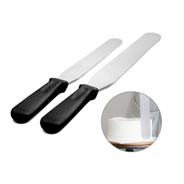 ICSTM ICSTM Offset Spatula,Black Stainless Steel Offset Spatula (2Pack,Straight)