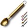 Gold Ice Cream Scoop, Berglander Stainless Steel Cookie Scoop Melon Baller Scooper Cones With Titanium Gold Plating, Specialty Tools and Gadgets, Ice Cream Spoon Food Scoop Dishwasher Safe
