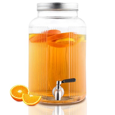 Evanda Drink Dispenser For Parties, 1.45 Gallon Beverage Dispenser for Various Parties and Social Events with Leak-Proof Stainless Steel Faucets, Spigot