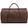 Modoker Convertible Leather Garment Bag, Carry on Garment Bags for Travel, Garment Duffel Bag, Gifts for Men Women Business Waterproof Suitcase Suit Travel Bags, Brown