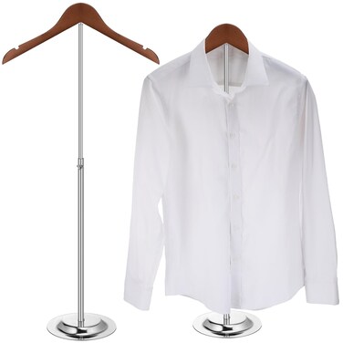 Barydat Adjustable Adult T Shirt Display Flexible Shoulder Stand Portable T Shirt Display Stand for Vendors Metal Clothing Display Rack Garment Hanger for Steaming Clothes Holder, 16 x 28 Inch(1 Pcs)