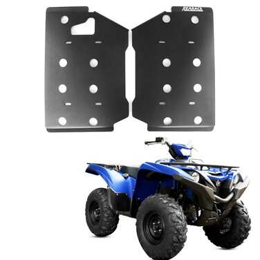 REARACE Aluminum Footwell Skid Plates Guard Cover Compatible with Grizzly 550 2009-2014, Grizzly 700 2007-2024, Grizzly 700 Special Edition 2016-2024
