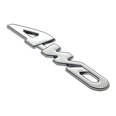 EmbRoom 4WD Emblem Badge，3D Letter Metal Aluminum Alloy Fender Side Panel Car Sticker Replacement for All Wheel Drive Off Road SUV Auto Truck (Chrome)