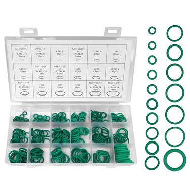 270pcs Compressor O Rings - Car Air Conditioning AC O Ring Kit Sealing ORings Gasket Assortment Set, Rubber Washer Orings for A/C Professional Plumbing Automotive
