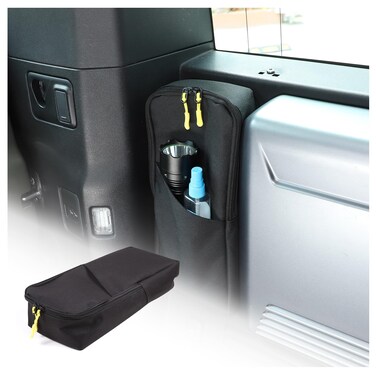 PIUGILH Rear Trunk Side Storage Organizer Bag Compatible with Land Rover Defender 90 110 130 2020-2024 Accessories, Interior Trunk Storage Organizer,Black