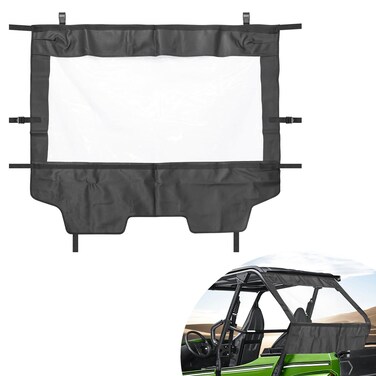 MFC Soft Full Rear Windshield Rear Window Rear Wind Guard Compatible with for UTV Kawasaki Teryx4 800 2014 2015 2016 2017 2018 2019 2020 2021 2022 2023 2024