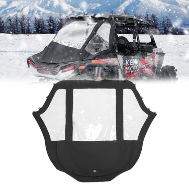 KEMIMOTO Soft Rear Windshield Cargo Bed Cover, Compatible with 14-23 RZR XP 1000 / Polaris RZR XP 4 1000 RZR XP 1000 Accessories, Waterproof Zipper for Quick Access Storage Cover Clear Rear Window