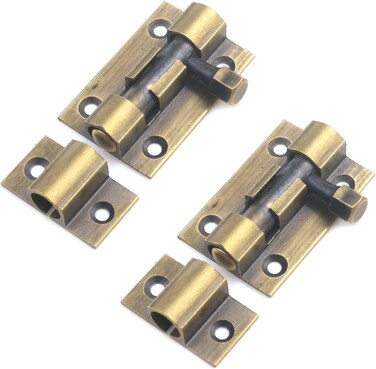 MY MIRONEY 1.5 Inch Barrel Bolt Slide Latch Lock Brass Door Security Window Gate Latch Hardware Sliding Door Latch with Screws Pack of 2