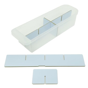 BIN BETTER - IRIS USA Compatible Configurable Small Drawer Dividers for Plastic Storage Craft Cabinets (6X Length + 16x Width Pieces)