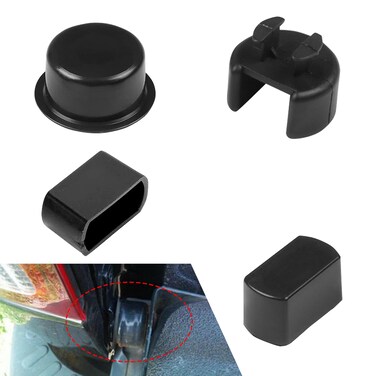 Tesnaao 4 PCS Car Tailgate Hinge Pivot Bushing Kit, ABS 3 Specs Backsplash Insert for Left and Right Bed and Door Sides, Direct Replacement Accessory, Compatible with Dodge Ram Ford F-Series (Black)