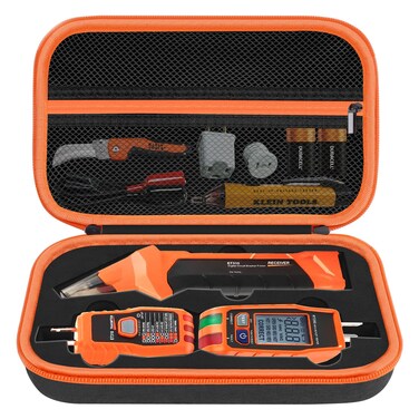 TsuiWah Carrying Case for Klein Tools ET310 AC Circuit Breaker Finder Electric Tester &amp; 80016 Outlet Tester Kit &amp; RT250 GFCI Receptacle Tester and Electrician Tools Organizer Bag, Black(Case Only)