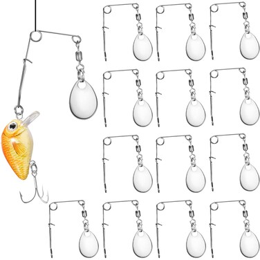 40 Pieces Fishing Spinner Blades Spinnerbait Smooth Spoons Rigs Fishing Spoons Blades Spinner Fishing Lures Accessories (Silver)