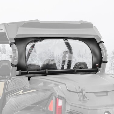 KEMIMOTO Soft Rear Windshield Roll Up/Down Zipper Screen Window Airflow Compatible with 2023-2025 CFMOTO ZForce 950 Sport Trail ZForce 800 Trail G2, Clear Transparent Rear Window