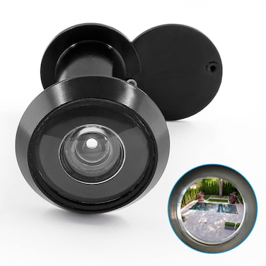 Cionyce Safety Door Viewer Peephole, 200-Degree Door Viewer Front Door Peepholes with Heavy Duty Privacy Cover for 1.57"-2.95" Doors, Black Peep Holes for Home Office