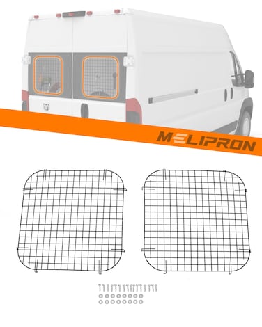 MELIPRON Rear Window Security Screens Fit for RAM ProMaster Cargo Van Safety Screens 2PCS