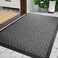 Yimobra Front Door Mat Outside Entrance, 29.5x17 Waterproof Outdoor Indoor Welcome Mat, Heavy Duty Doormat, Low Profile, Non Slip Garge Porch Entryway Mat, Easy Clean, Grey