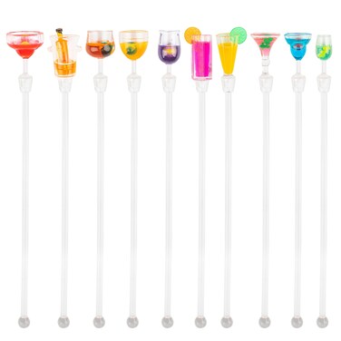 AUEAR, 10 Pack Cocktail Stirrers Swizzle Sticks Acrylic Mixer