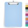 Hongri A5 Clipboard with Storage, Metal Retractable Pen Holder, 6 x 9'' Nursing Plastic Foldable Clip Board, Office Supplies, School Supplies, Menu Box for Work, Blue