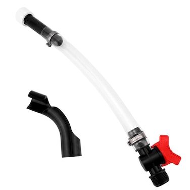 Fuel Jug Hose, Racing Hose Fuel Filler Jug Hose with 3044 Ball Valve Compatible with VP Fuel Cans Egs Cans LC2 Cans Scribner Utility Fuel Cans 5 Gallon Racing Gas Cans Trigger Hose Bender (White)