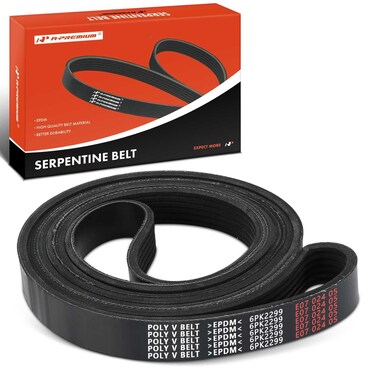 A-Premium Engine Serpentine Drive Belt Compatible with Buick, Chevy, Ford, GMC, Isuzu, Mazda, Olds, Pontiac, Saab, Workhorse &amp; Workhorse Custom Chassis Cars - Equinox, Impala, Camaro, Mustang &amp; More