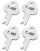 (4-Pack) T46 T-46k Trunk Lock Keys for Long Brand Old Storage Locker Locks,3815 3835 Trunk Locks, and Antique Steamer Trunk Locks - Steel Steamer Trunk Parts, Trunk Key Replacement Kit