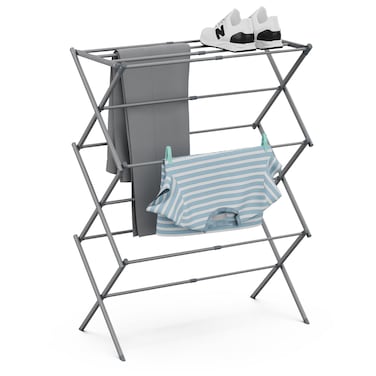 SsngygHme Drying Rack for Laundry, Foldable Clothes Drying Rack, Small Collapsible Dry Rack for Clothes, Use for Indoor &amp; Outdoor Drying Clothes, 40"x29"x14.5" (Grey)