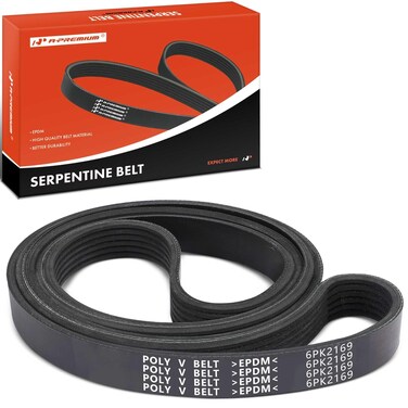 A-Premium Engine Serpentine Drive Belt Compatible with Ford, Jeep, Chevy, Mazda, Cadillac, Mercury &amp; Suzuki Cars - Explorer, Taurus, Ranger, Wrangler, Camaro, MX-5 Miata, B3000, Grand Vitara &amp; More