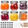 Eathtek Small Mason Jars 8oz/240ml with Regular Lids, 6 Pack Glass Canning Jars With Labels, Mini Glass Jars for Jam Jelly Spice Honey Herbs, Wedding Shower Favors Food Storage Candle Jars