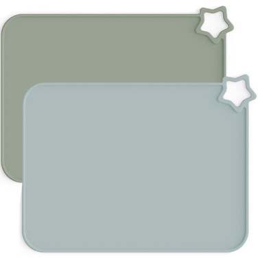Moonkie Silicone Placemats for Baby &amp; Kid, Stain-Proof Non-Slip Toddler Food Mats Eating Table Mat with 2 Packs