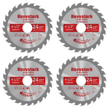 Revvstark Circular Saw Blade 4-1/2" 24T, 7/8" Arbor, TCT Saw Blades, Professional for Wood Cutting