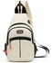 Semikk Small Sling Bag Crossbody Backpack for Men Women Sling Backpack Hiking Daypack Multipurpose Cross Body Chest Bag, Middle Line-White