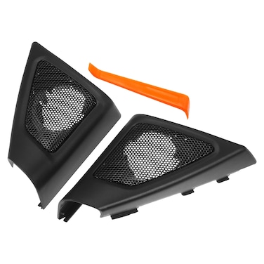 ACROPIX Interior Front Car Door Speaker Window a Pillar Cover Trim Tweeter Speaker Panel Fit for BMW 5 Series 2009-2016 with Screwdriver ABS Black - Pack of 2