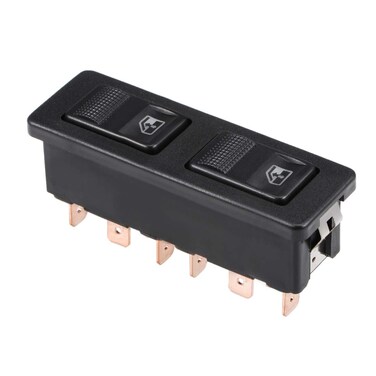 uxcell 10 Pins Car Window Switch Dual Button Car Control Master Rocker Switch Momentary Glass Lifter Switch DC 12V