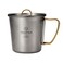 Thous Winds Titanium Mug, 250ml Camping Coffee Mug Water Cup with Foldable Handle Outdoor Cup for Backpacking Hiking Cooking