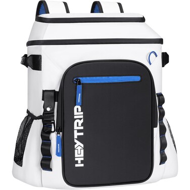 Heytrip Cooler Backpack 54 Cans Insulated Cooler Bag, Keep Freeze for 20 Hours, Waterproof &amp; Leak-Proof Cooler with Multi-Compartments(White)