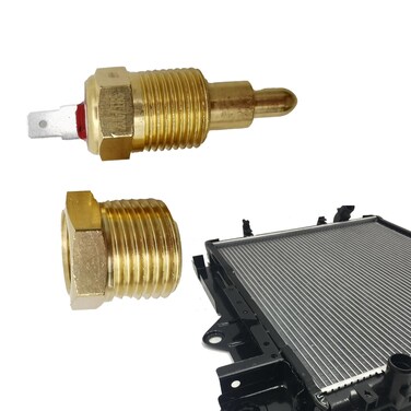 Flygun 1 PC Car Cooling Fan Temperature Switch Kit, 2.2" 185-200 Metal Thermostat Temperature Sensor Switch, Modification Replacement Accessories, Suitable for Most Cars, Trucks, and SUVs (Gold)