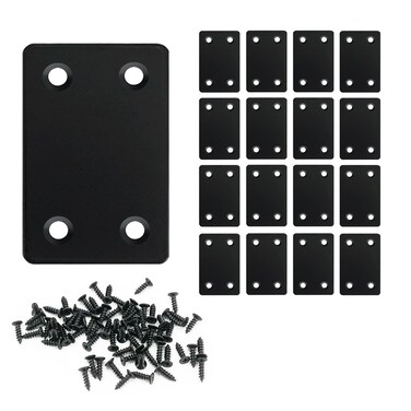 QSJ 16 Pack Black Flat Mending Plate 2.36x1.49'', Stainless Steel Bracket, Straight Metal Brace Bracket, Fixing Joining Plate for Wood Furniture Fastening &amp; Fixing