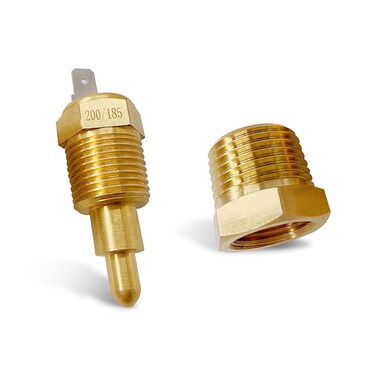 Nowkont 1 PC Car Fan Temperature Switch, 3/8" Pipe Thread 200 to 185 Degrees Engine Cooling Fan Temperature Sensor Switch Cover, Cooling System Retrofit Accessory, Suitable for Most Car Models (Gold)