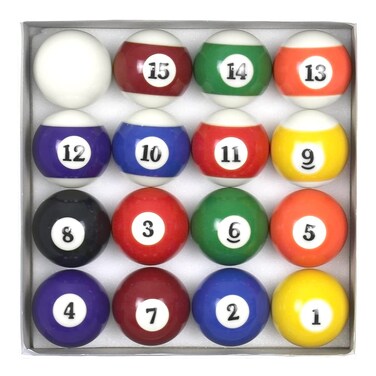 Scott Edward Billiard Pool Balls, Complete Set of 16 Pool Balls, Diameter 22.5" (57.2mm) Weight 180G Cue Ball Set for Pool Table and Display, Regulation Size Pool Table Balls for Replacement