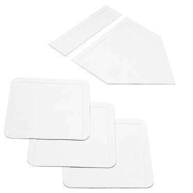 Oeab Baseball &amp; Softball Base Set 5 Piece Rubber Field Bases for Kids &amp; Adults Throw Down Bases for Baseball, Softball, Teeball, Kickball, Backyard, Practice (5pcs-White)