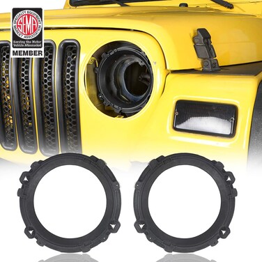 Hooke Road 7inch Headlight Mount Bracket Retainer Ring Replacement Compatible with Jeep Wrangler TJ 97-06