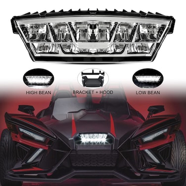 SAUTVS LED Headlight Assembly for Slingshot, Center Head Light Kit for 2020-2023 Polaris Slingshot S GT R LE SL Modified Accessories, Replace OEM #2414866